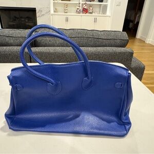 Blue leather bag